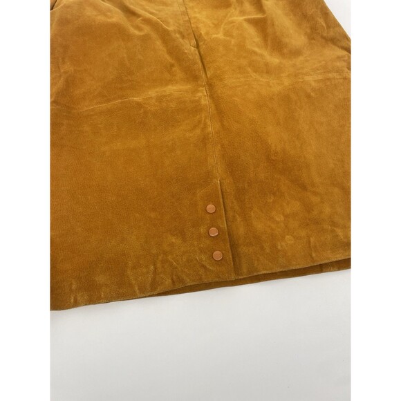 VTG 90s Suede Retro Fall Coachella Indie Knee Length Pencil Staple Chic Skirt 22 - Picture 4 of 13
